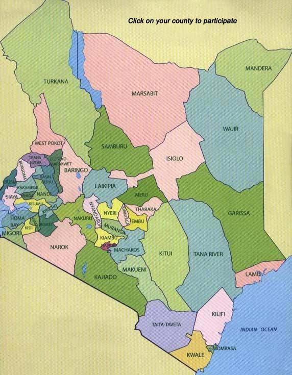 Kenya County Map